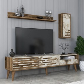 **** Unidade TV Valensiya – Nogueira/Branco/Mármore – 180x35x45 cm

**