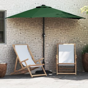 vidaXL Guarda-sol Meio com Poste de Alumínio - Verde, 294 cm