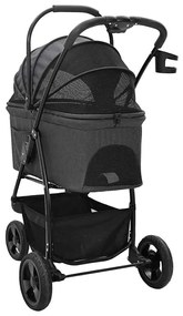 Carrinho de Pet Dobrável Preto 78 x 54 x 101 cm Tecido Oxford