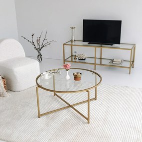 Mesa de Centro Gold Sun – Dourado – 83 x 40 x 83 cm