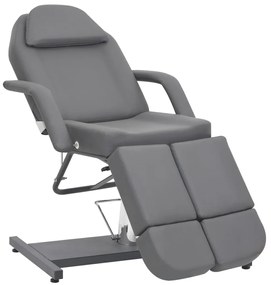 Cadeira de esteticista couro artificial 180x62x78 cm cinzento