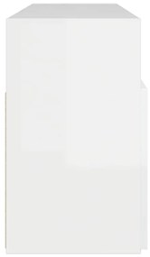 Móvel de TV com luzes LED 120x30x50 cm branco brilhante