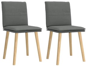 vidaXL Cadeiras de jantar 2 pcs tecido cinzento-escuro