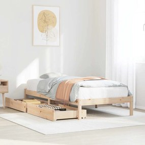 Cama sem colchão 100x200 cm madeira de pinho maciça