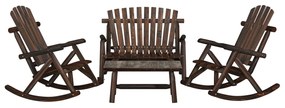 4 pcs conjunto lounge de jardim madeira de abeto maciça