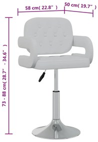 Cadeiras de jantar giratórias 2 pcs couro artificial branco