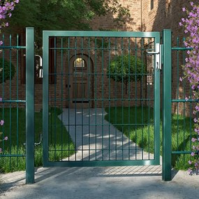 Portão de jardim em aço galvanizado, porta de jardim, portão de vedação 106 x 6 x 145 cm Verde