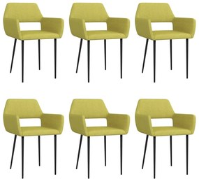 vidaXL Cadeiras de jantar 6 pcs tecido verde