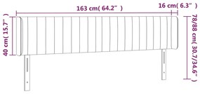 Cabeceira de cama c/ abas tecido 147x16x78/88 cm cinzento-claro