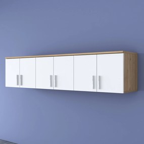 Prateleira de Parede EA114 – Nogueira e Branco – 180x41,4x37,5 cm
