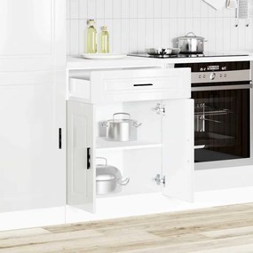 Armário base cozinha Porto derivados madeira branco brilhante
