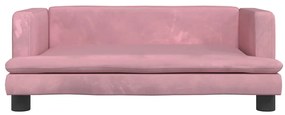 Cama para cães 80x45x30 cm veludo rosa