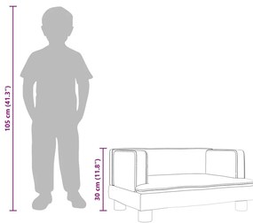 Sofá infantil 60x40x30 cm couro artificial preto