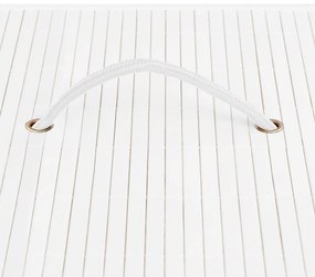 Cesto para roupa suja c/ secção única bambu branco