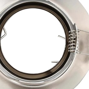 Luminárias Embutidas 12 pcs Redondas GU10 Prateadas Ø90 mm Aço