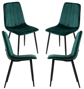 Pack 4 Cadeiras Veludo Liny - Verde