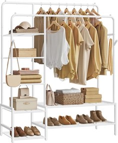 Guarda roupa aberto com 7 prateleiras 45 x 115,8 x 172,8 cm branco