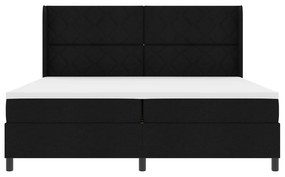 Cama Box Spring vidaXL com Colchão e LED Preta 200x200 cm Tecido