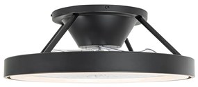 Ventilador de teto inteligente preto com LED com controle remoto - Dave Moderno