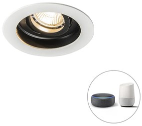 LED Foco de encastrar inteligente branco aço Wifi GU10 - RONDOO Moderno