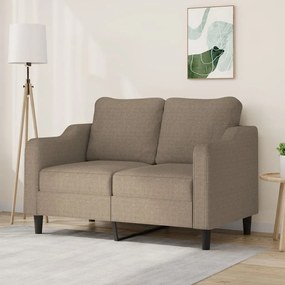 348944 vidaXL Sofá de 2 lugares tecido 120 cm cinzento-acastanhado
