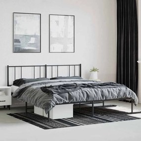 Estrutura de cama com cabeceira 193x203 cm metal preto