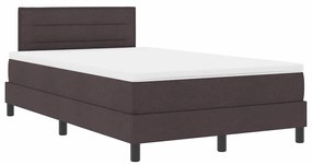 Cama Box Spring com Colchão Castanho Escuro 120x190 cm Tecido