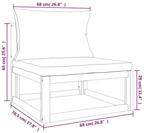 9 pcs conj. lounge de jardim madeira c/ almofadões cinza-claro