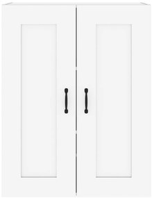 Armário de parede suspenso 69,5x32,5x90 cm branco brilhante