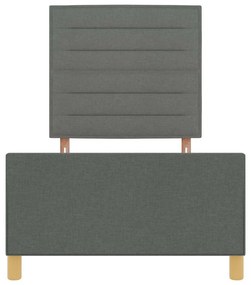 Cama de Tecido Cinza Escuro vidaXL 90x200 cm