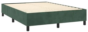 Estrutura de cama sem colchão 140x190 cm veludo verde-escuro