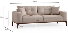 Sofá-cama de 3 Lugares Sinor – Bege – 225x92x75 cm