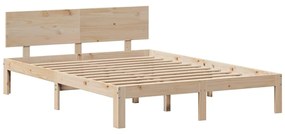 Estrutura de cama c/ gavetas 160x200 cm madeira de pinho maciça