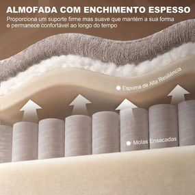 Poltrona Relax Elétrico Elevatório com Massagem Vibratória Aquecimento Molas Ensacadas Comando Porta-Copos e Bolsos  Bege