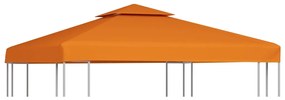 vidaXL Cobertura de substituição p/ gazebo 310 g/m² 3x3 m laranja