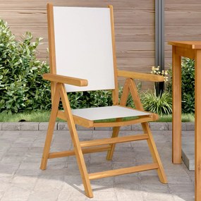vidaXL Cadeiras jardim 2 pcs madeira acácia maciça/tecido branco nata