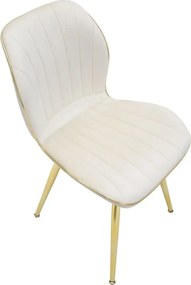 CONJUNTO 2 CADEIRAS 46X58X77 CM CREME E DOURADO
