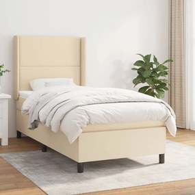 Cama com molas/colchão 90x190 cm tecido cor creme