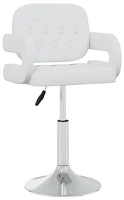 Cadeiras de jantar giratórias 6 pcs couro artificial branco