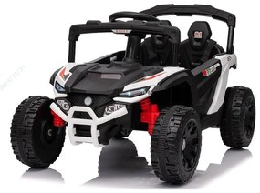 Carro elétrico infantil de 12 V, com comando à distância, 3 velocidades, luzes LED, música, buzina, veículo a bateria para crianças, Branco