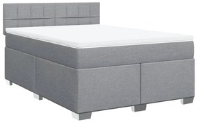 Cama com molas/colchão 140x190 cm tecido cinzento-claro