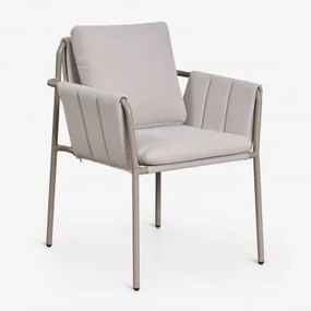 Pack De 2 Cadeiras De Jardim Com Braços Estofadas E Em Aço Zunika Moka Brown - Sklum