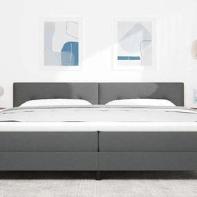 Cabeceira Tufted Cinza Escuro 200 cm Tecido