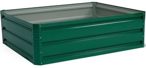 Plantador elevado de aço, plantador de metal, estrutura de jardim de metal para áreas externas, plantador elevado de 4 painéis, 120 x 90 x 30 cm, verde