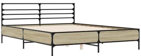 Estrutura de cama 150x200 cm derivados madeira/metal
