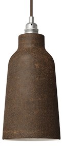 Abajur de cerâmica Bottle, coleção Materia - Fabricado na Itália - Corten effect - Branco