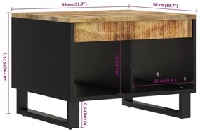 Mesa de centro 55x50x40 cm madeira de mangueira maciça