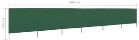 Para-vento com 6 painéis em tecido 800x160 cm verde