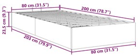 Otomano Bed Frame No Colchão Azul Escuro 80x200 cm Veludo