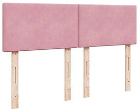 Cama com molas/colchão 160x200 cm veludo rosa